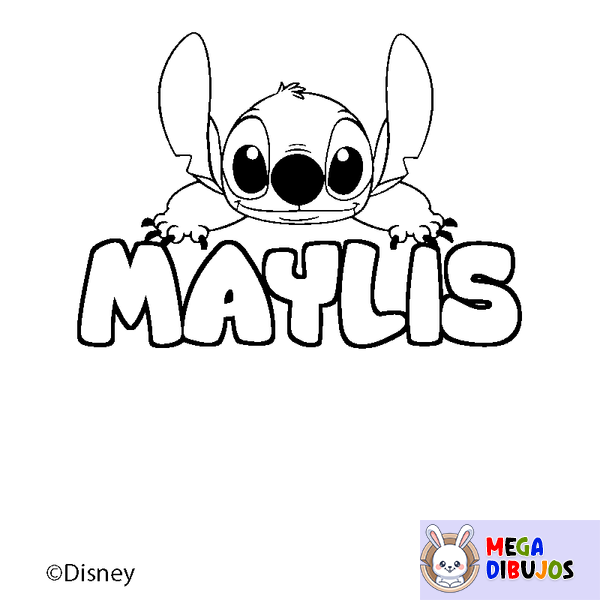 Coloraci&oacute;n del nombre MAYLIS - decorado Stitch