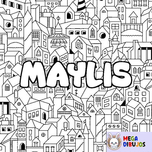 Coloraci&oacute;n del nombre MAYLIS - decorado ciudad