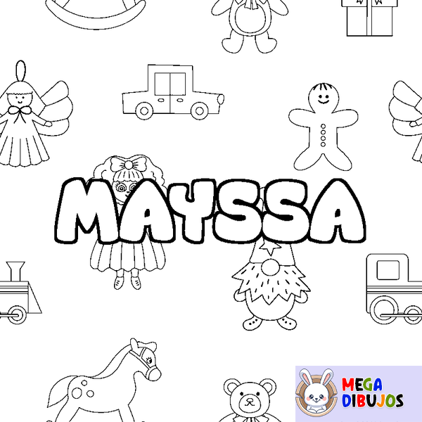 Coloraci&oacute;n del nombre MAYSSA - decorado juguetes