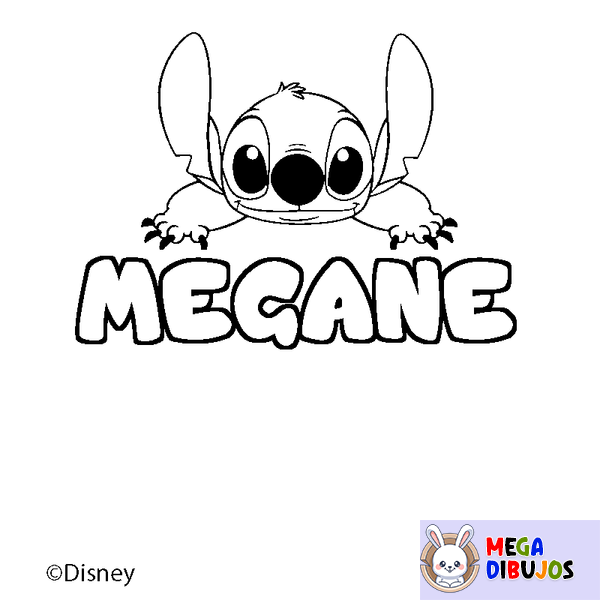 Coloraci&oacute;n del nombre MEGANE - decorado Stitch