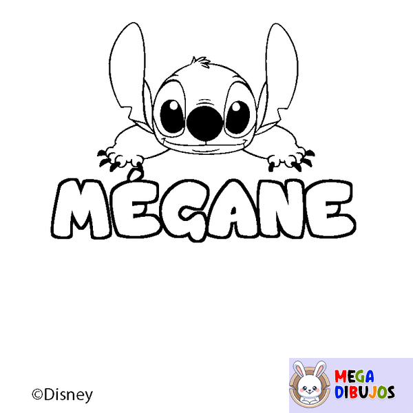 Coloraci&oacute;n del nombre M&Eacute;GANE - decorado Stitch