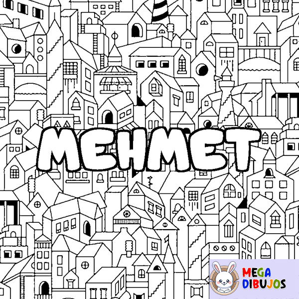 Coloraci&oacute;n del nombre MEHMET - decorado ciudad