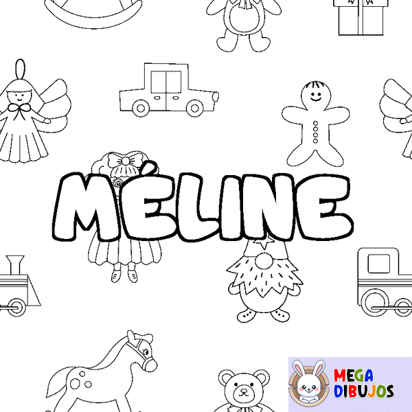 Coloraci&oacute;n del nombre M&Eacute;LINE - decorado juguetes