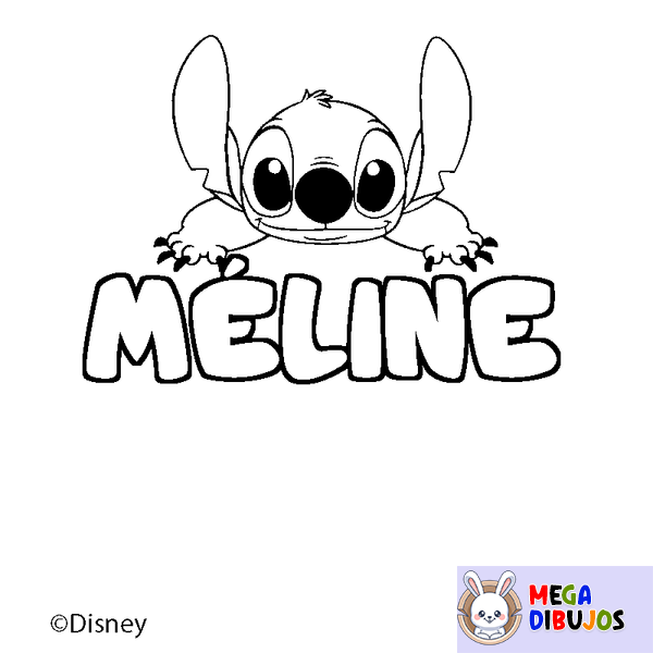Coloraci&oacute;n del nombre M&Eacute;LINE - decorado Stitch