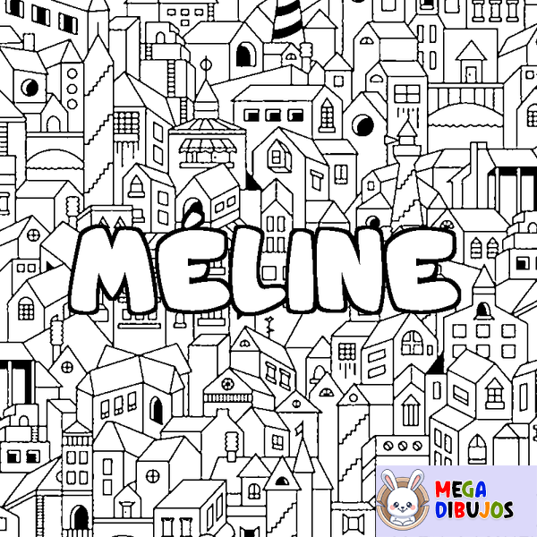 Coloraci&oacute;n del nombre M&Eacute;LINE - decorado ciudad