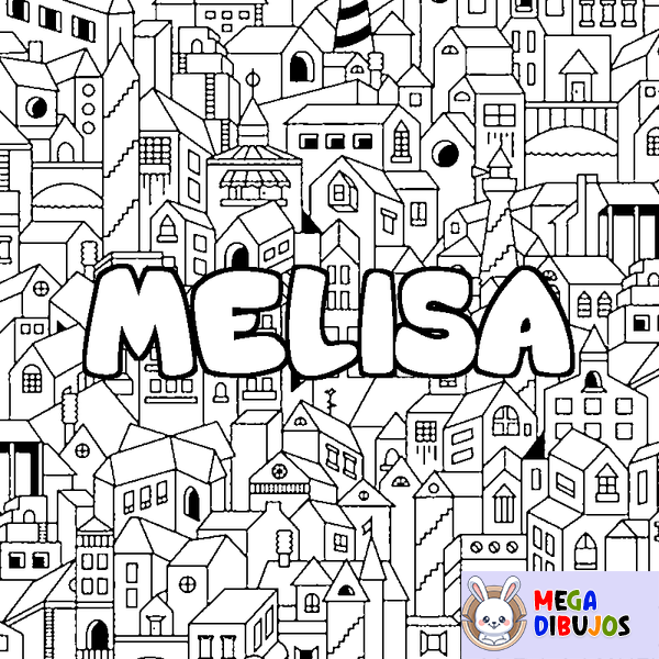 Coloraci&oacute;n del nombre MELISA - decorado ciudad