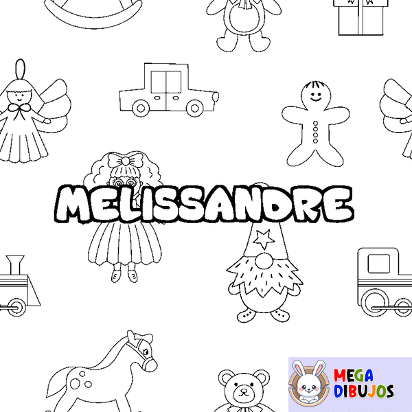 Coloraci&oacute;n del nombre MELISSANDRE - decorado juguetes