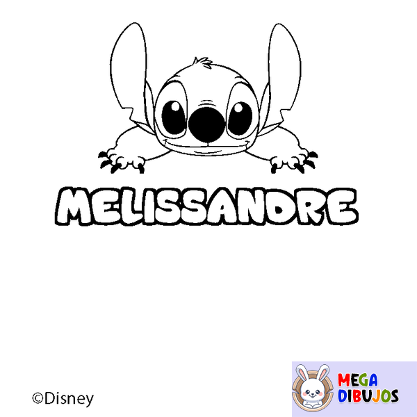 Coloraci&oacute;n del nombre MELISSANDRE - decorado Stitch