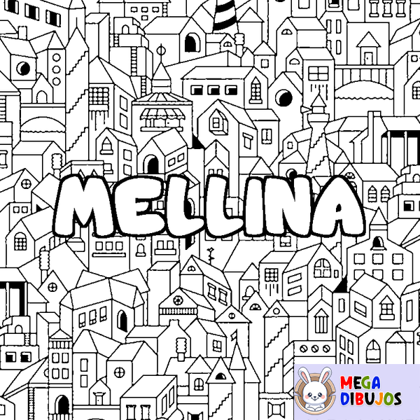 Coloraci&oacute;n del nombre MELLINA - decorado ciudad