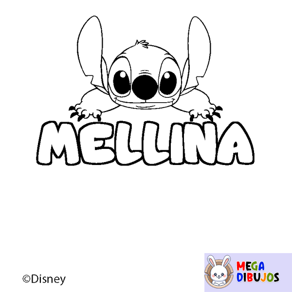 Coloraci&oacute;n del nombre MELLINA - decorado Stitch