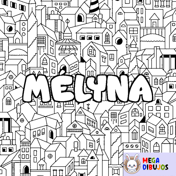 Coloraci&oacute;n del nombre M&Eacute;LYNA - decorado ciudad