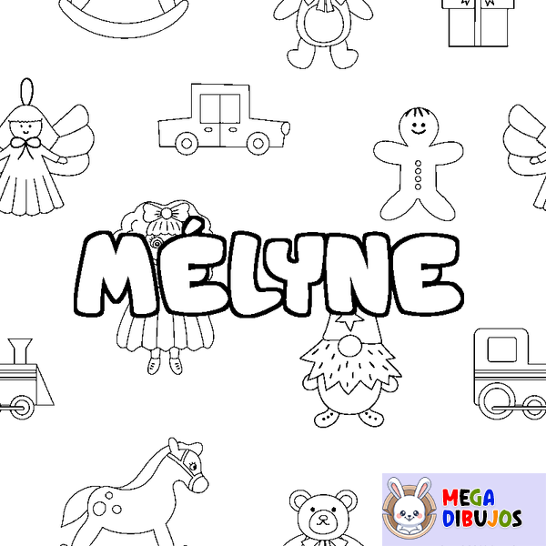 Coloraci&oacute;n del nombre M&Eacute;LYNE - decorado juguetes