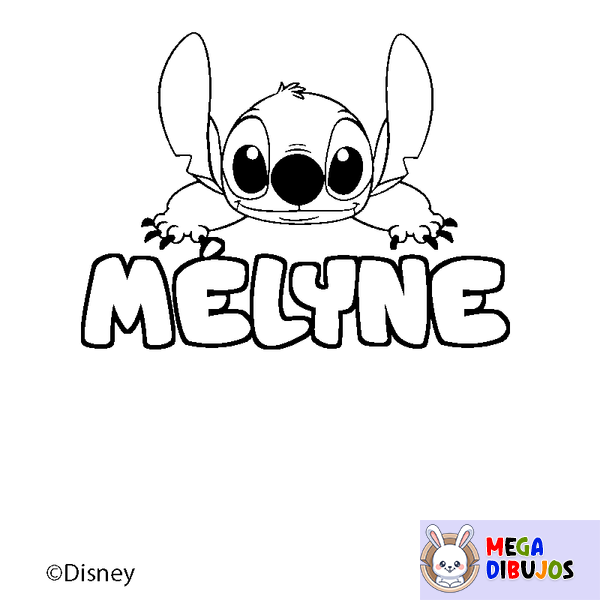Coloraci&oacute;n del nombre M&Eacute;LYNE - decorado Stitch