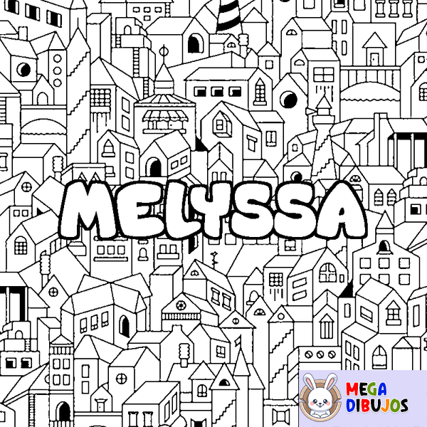 Coloraci&oacute;n del nombre MELYSSA - decorado ciudad