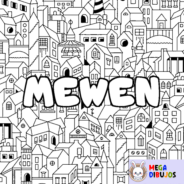 Coloraci&oacute;n del nombre MEWEN - decorado ciudad