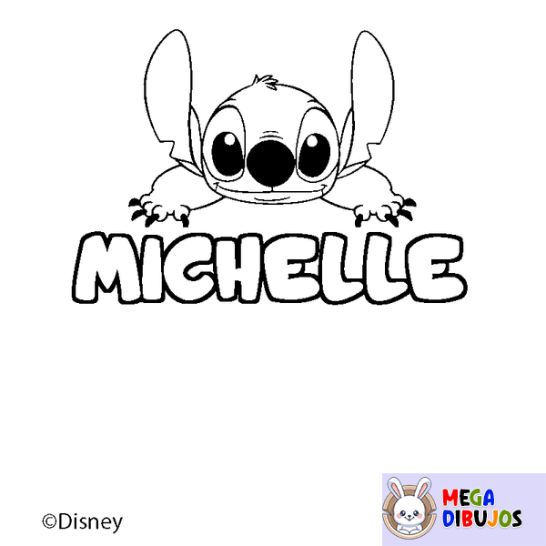 Coloraci&oacute;n del nombre MICHELLE - decorado Stitch