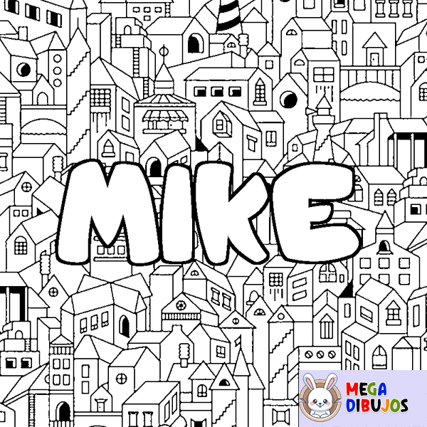 Coloraci&oacute;n del nombre MIKE - decorado ciudad