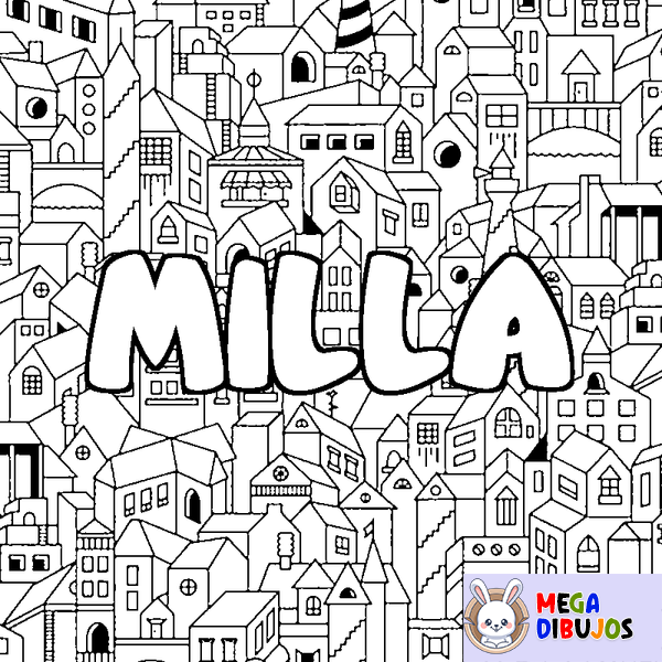 Coloraci&oacute;n del nombre MILLA - decorado ciudad