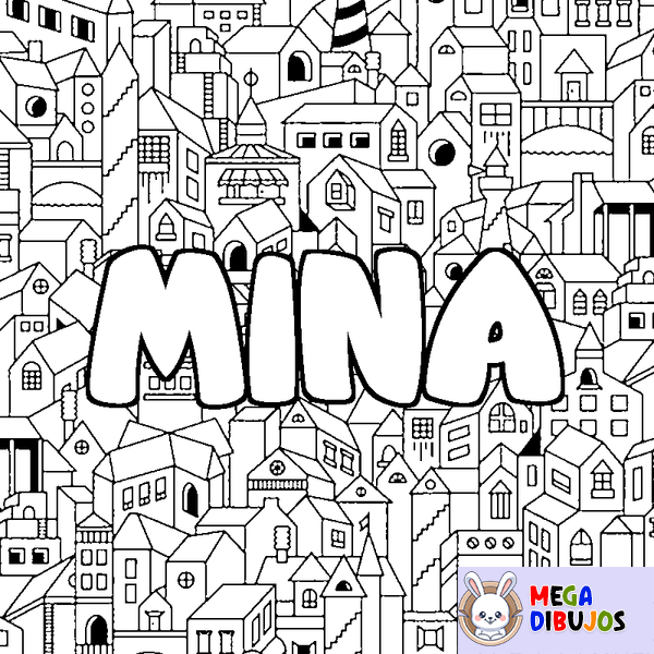 Coloraci&oacute;n del nombre MINA - decorado ciudad