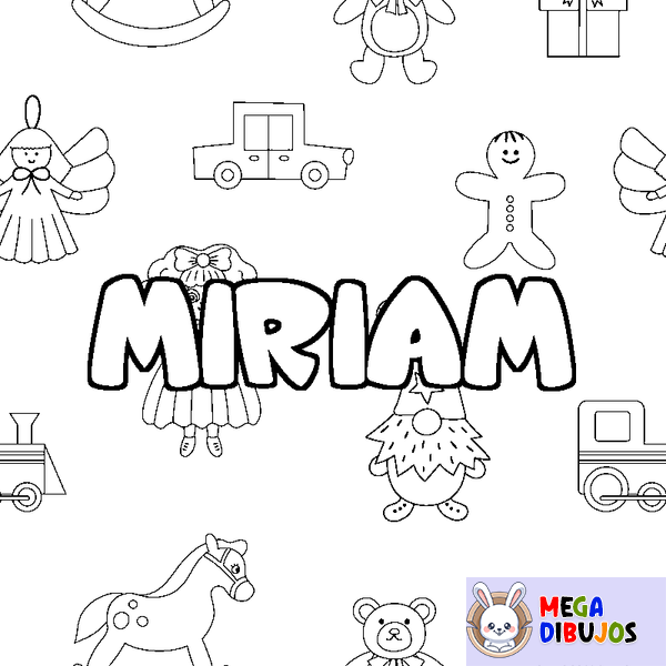 Coloraci&oacute;n del nombre MIRIAM - decorado juguetes