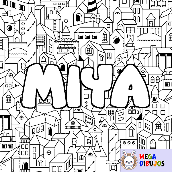 Coloraci&oacute;n del nombre MIYA - decorado ciudad