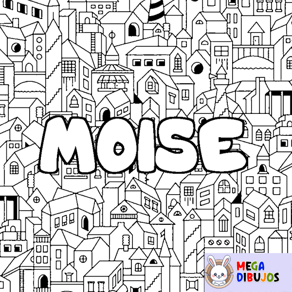 Coloraci&oacute;n del nombre MOISE - decorado ciudad
