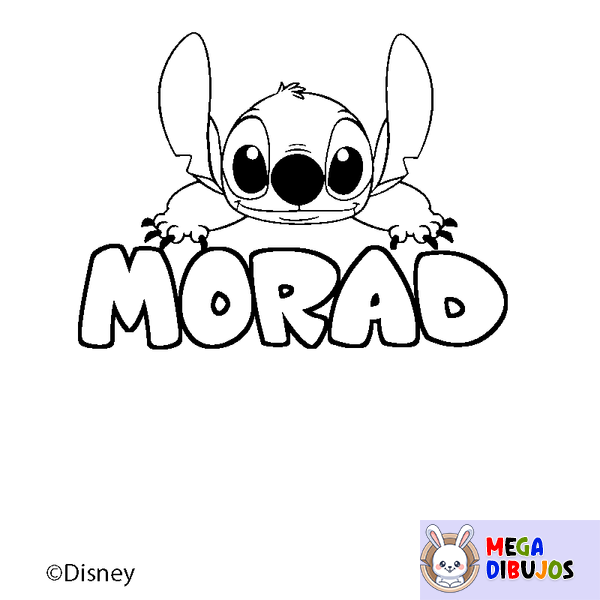 Coloraci&oacute;n del nombre MORAD - decorado Stitch