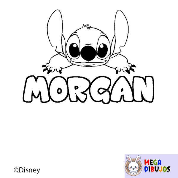 Coloraci&oacute;n del nombre MORGAN - decorado Stitch