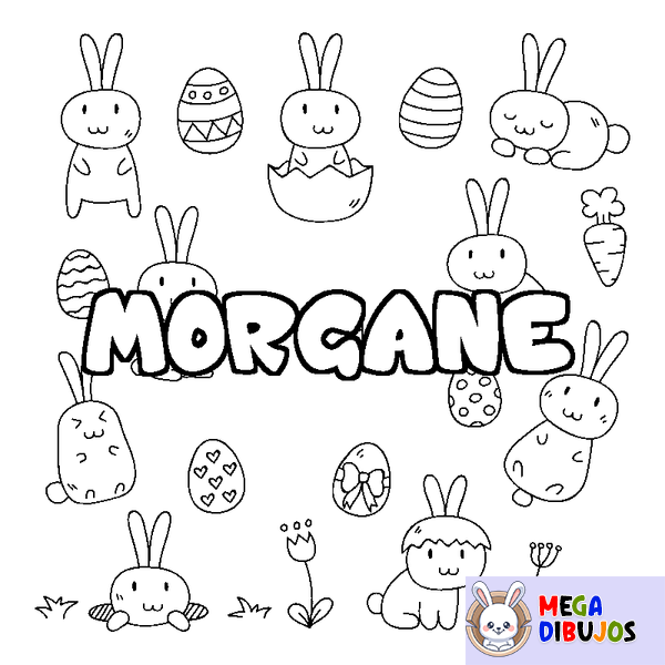 Coloraci&oacute;n del nombre MORGANE - decorado Pascua