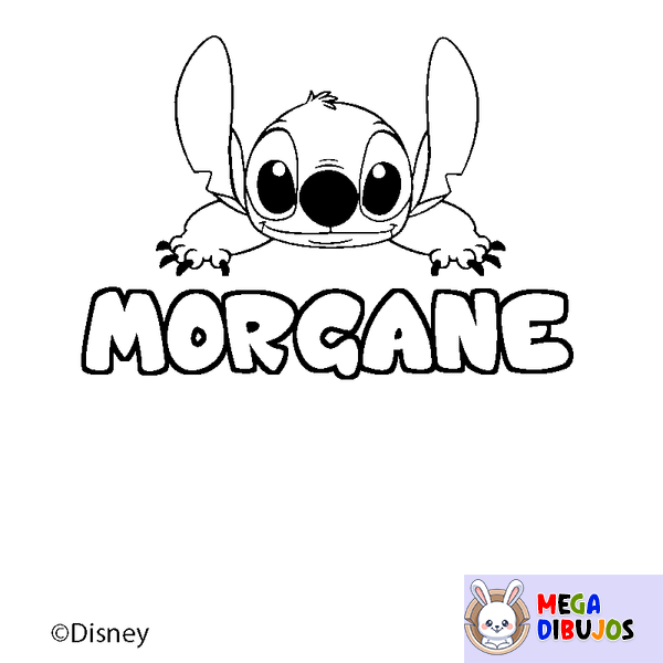 Coloraci&oacute;n del nombre MORGANE - decorado Stitch