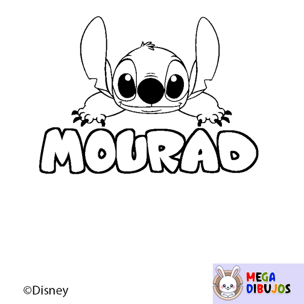 Coloraci&oacute;n del nombre MOURAD - decorado Stitch