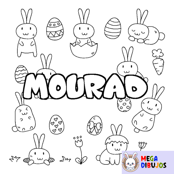 Coloraci&oacute;n del nombre MOURAD - decorado Pascua