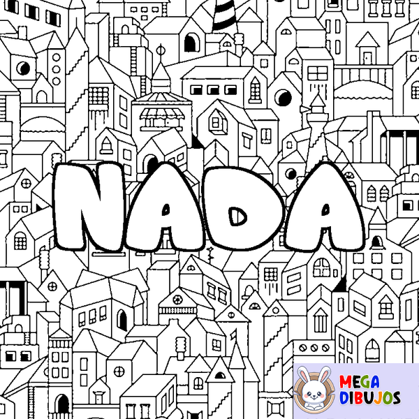 Coloraci&oacute;n del nombre NADA - decorado ciudad