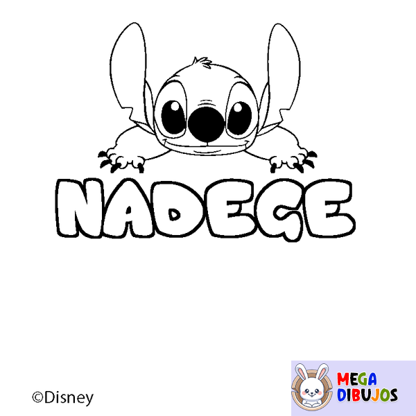 Coloraci&oacute;n del nombre NADEGE - decorado Stitch