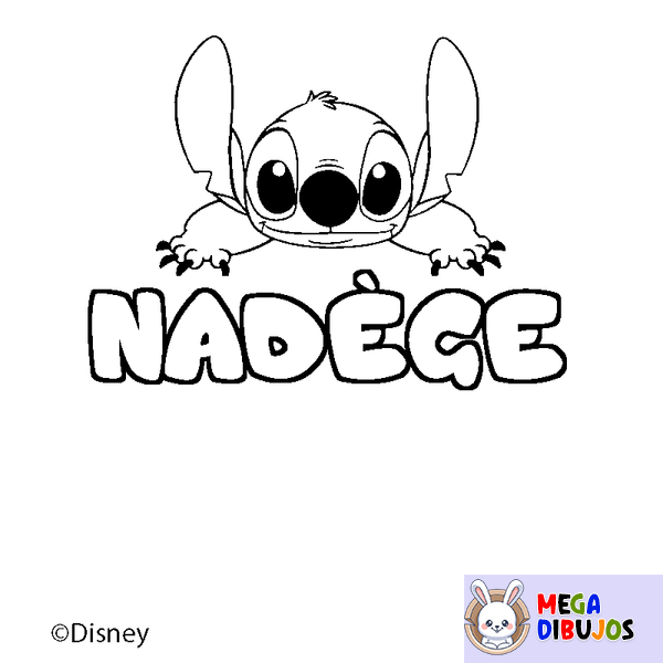 Coloraci&oacute;n del nombre NAD&Egrave;GE - decorado Stitch