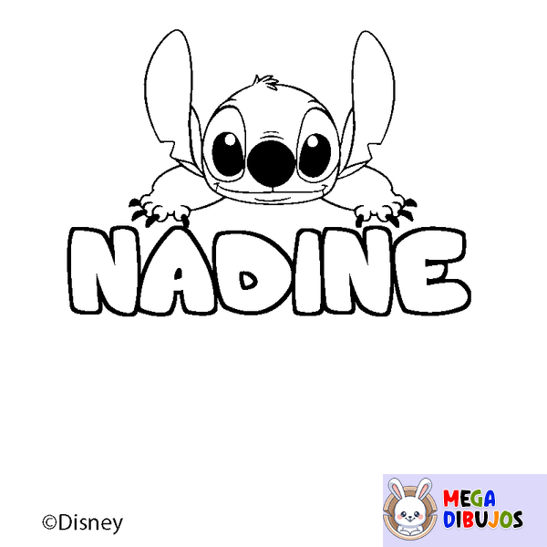 Coloraci&oacute;n del nombre NADINE - decorado Stitch