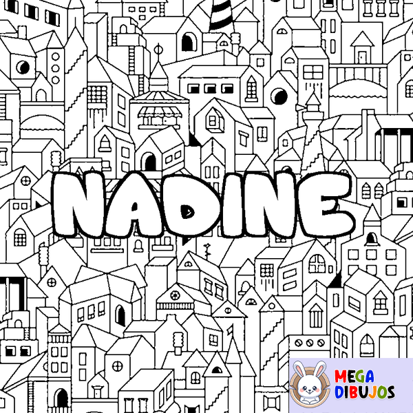 Coloraci&oacute;n del nombre NADINE - decorado ciudad