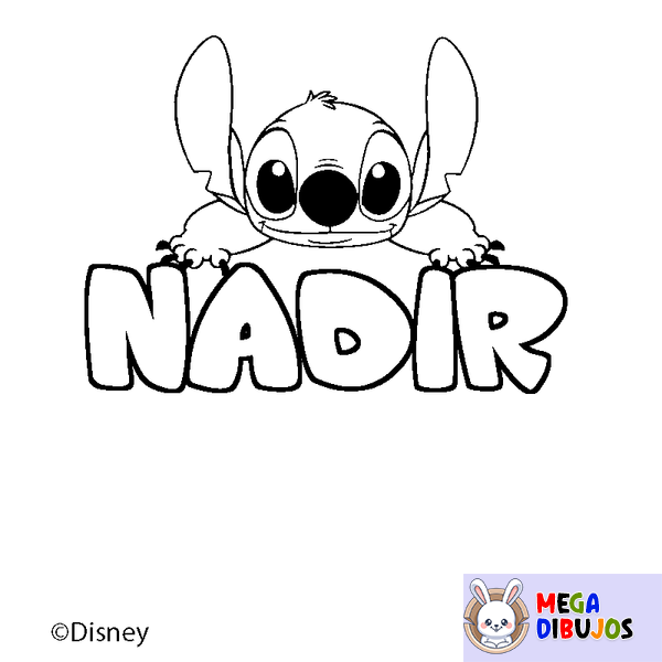 Coloraci&oacute;n del nombre NADIR - decorado Stitch