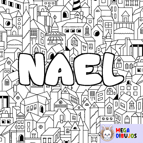 Coloraci&oacute;n del nombre NAEL - decorado ciudad