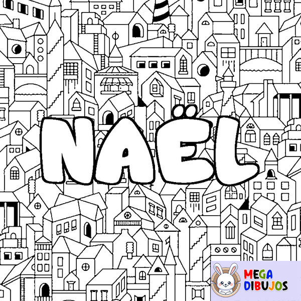 Coloraci&oacute;n del nombre NA&Euml;L - decorado ciudad
