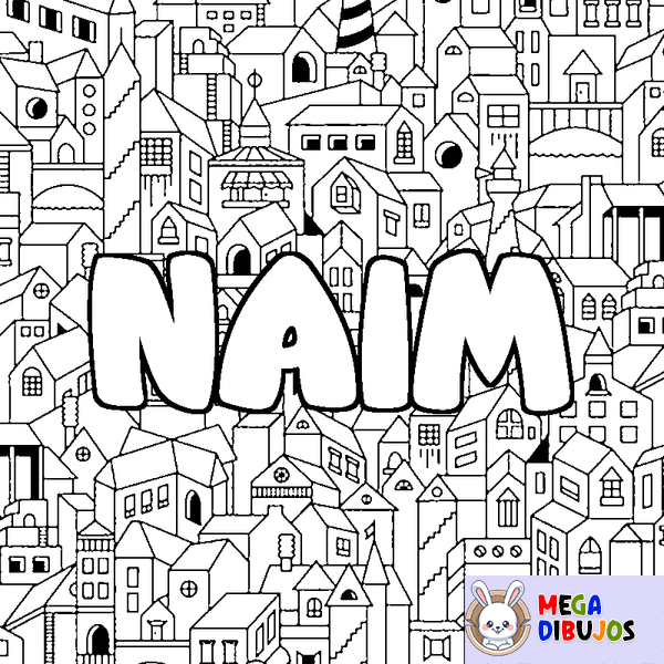 Coloraci&oacute;n del nombre NAIM - decorado ciudad
