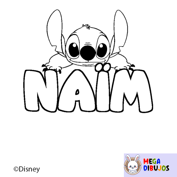 Coloraci&oacute;n del nombre NA&Iuml;M - decorado Stitch