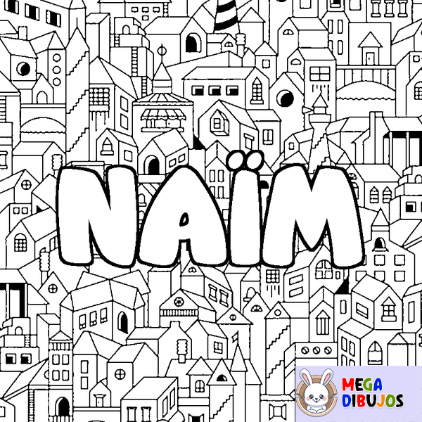 Coloraci&oacute;n del nombre NA&Iuml;M - decorado ciudad