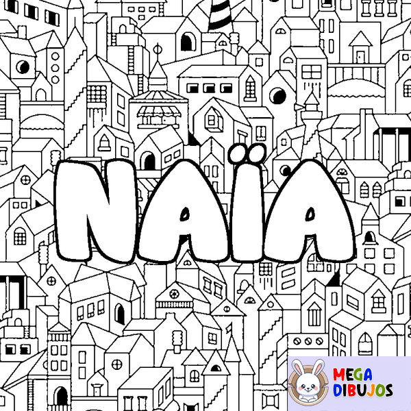 Coloraci&oacute;n del nombre NA&Iuml;A - decorado ciudad