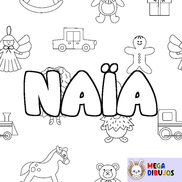 Coloraci&oacute;n del nombre NA&Iuml;A - decorado juguetes