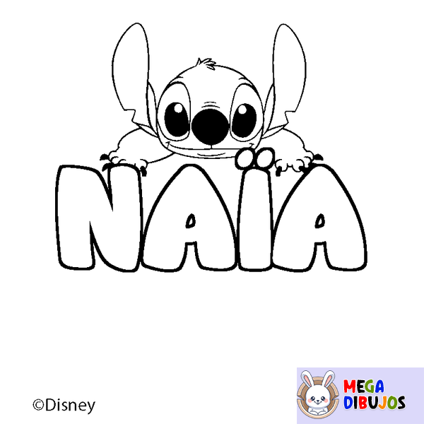 Coloraci&oacute;n del nombre NA&Iuml;A - decorado Stitch