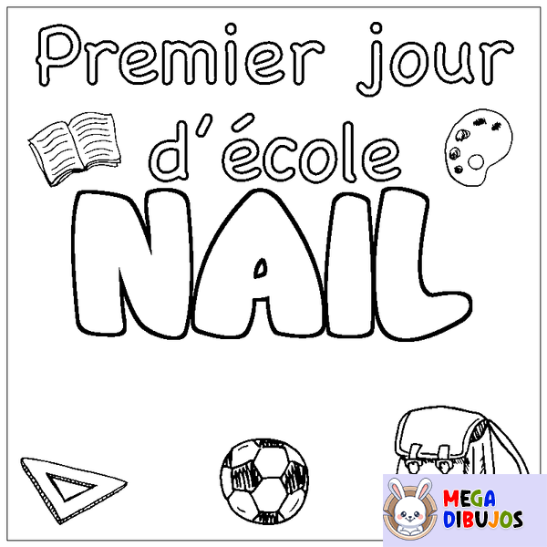 Coloraci&oacute;n del nombre NAIL - decorado primer d&iacute;a de escuela