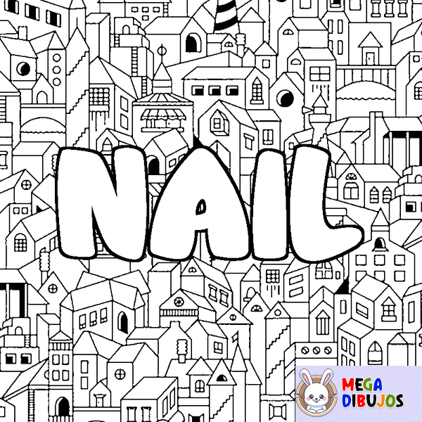 Coloraci&oacute;n del nombre NAIL - decorado ciudad