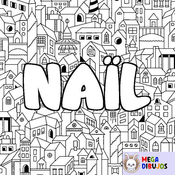 Coloraci&oacute;n del nombre NA&Iuml;L - decorado ciudad