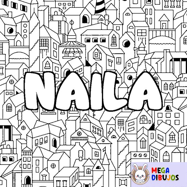 Coloraci&oacute;n del nombre NAILA - decorado ciudad